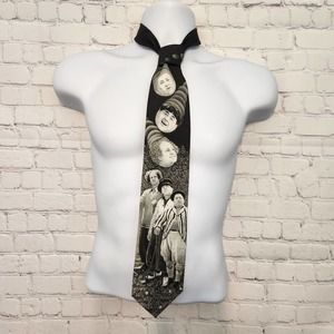 Ralph Marlin Vintage Golfing Stooges Black & White Three Stooges Tie Men's